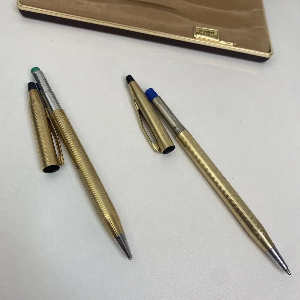 Vintage Cross Pen & Pencil 10kt Gold Filled USA Made In Working Order